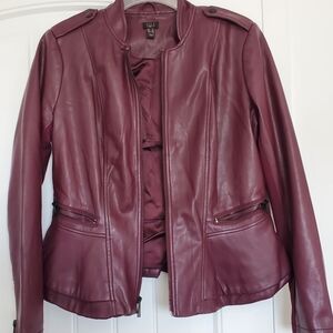 G.I.L.I. Women's Deep Burgundy Leather Jacket